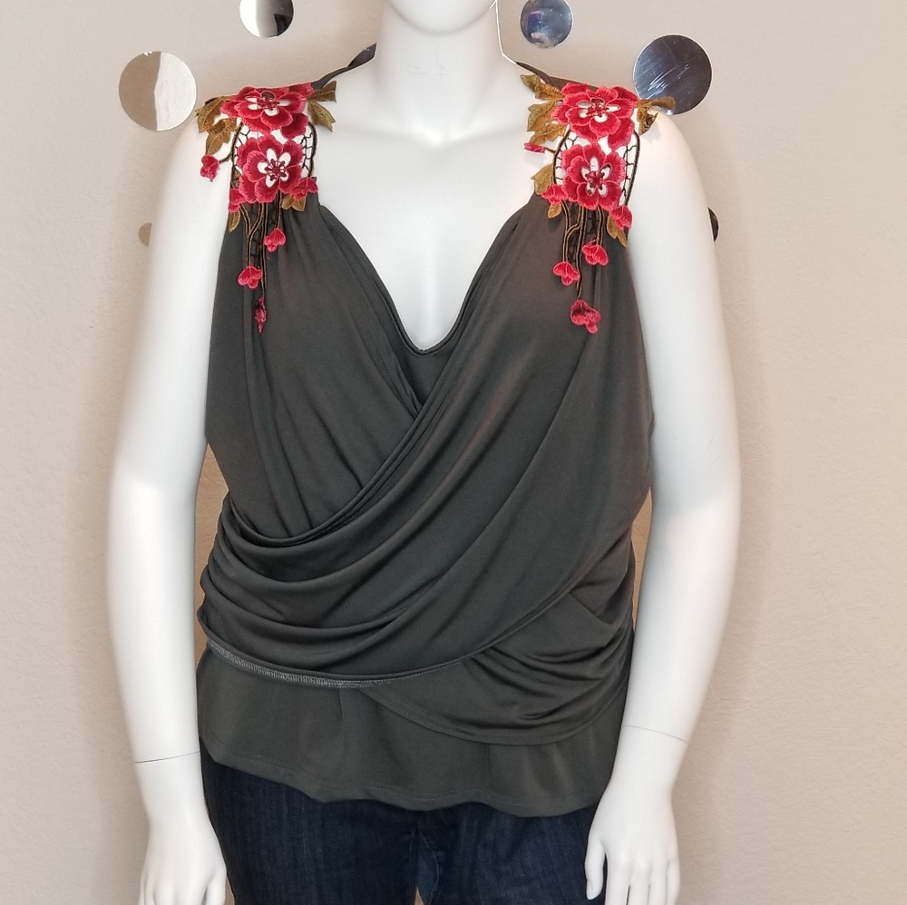 Sleeveless Crossfront Blouse